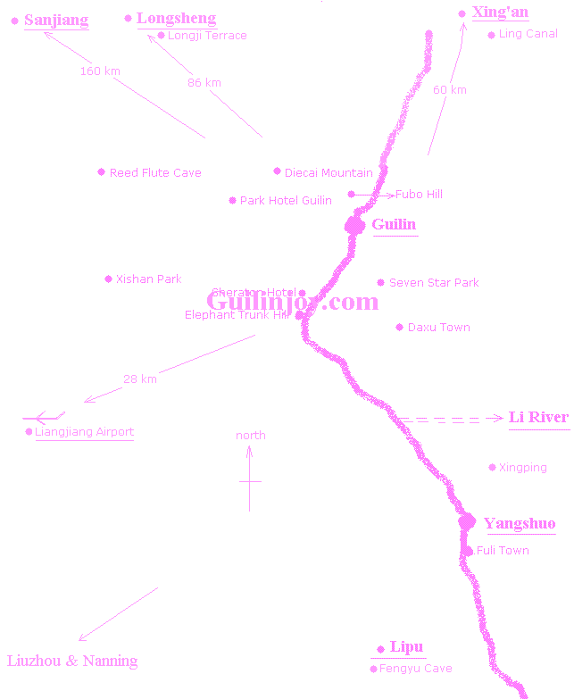 Guilin Tour Map